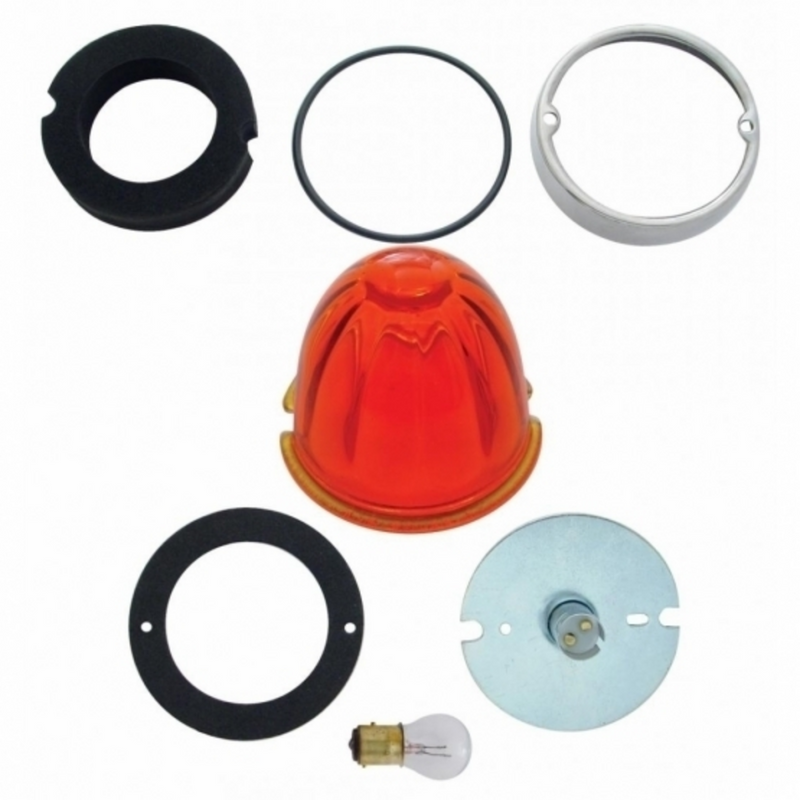 United Pacific Grakon 1000 Style Cab Light Conversion Kit With Watermelon Glass Lens & 1157 Base Dark Amber 32154