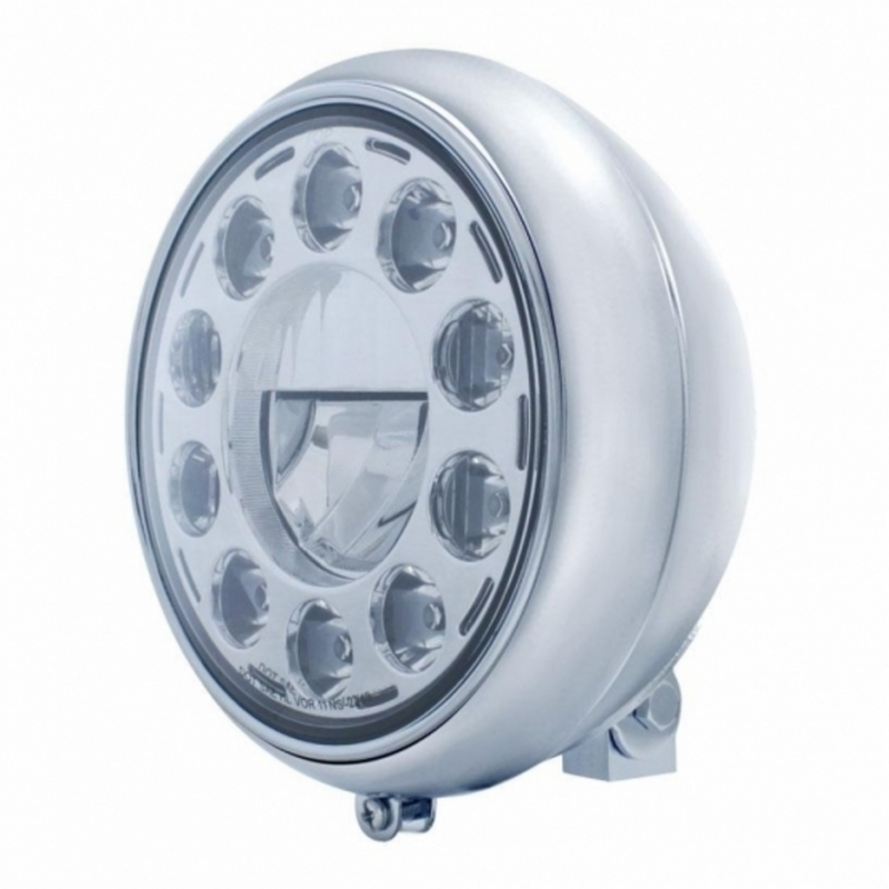 United Pacific 7" Motorcycle Headlight With 11 LED High Power Bulb 32160