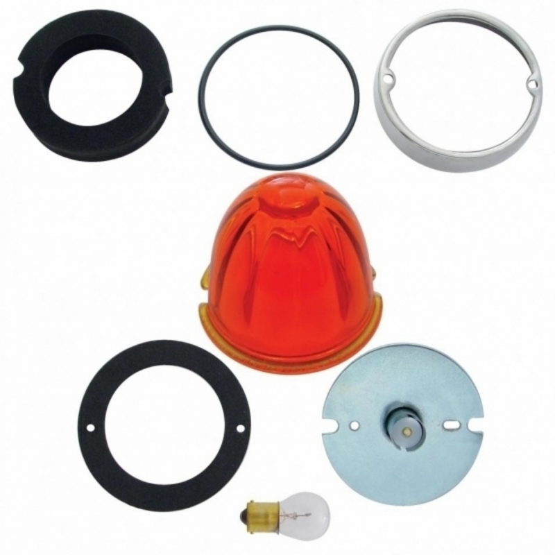 United Pacific Grakon 1000 Style Cab Light Conversion Kit With Watermelon Glass Lens & 1156 Base Dark Amber 32164