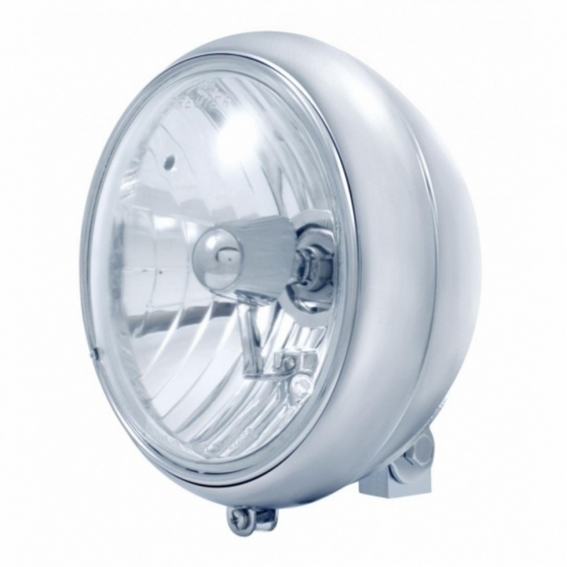 United Pacific 7" Motorcycle Headlight With Crystal H4 Halogen Bulb 32165