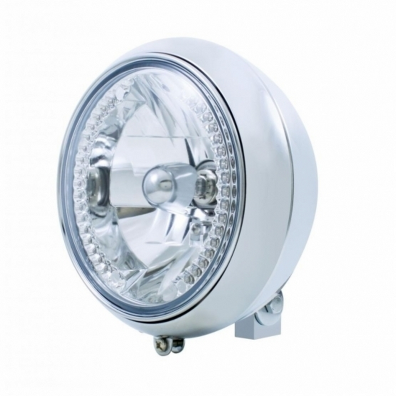 United Pacific 7" Motorcycle Headlight With 34 Amber LED Bulb 32166