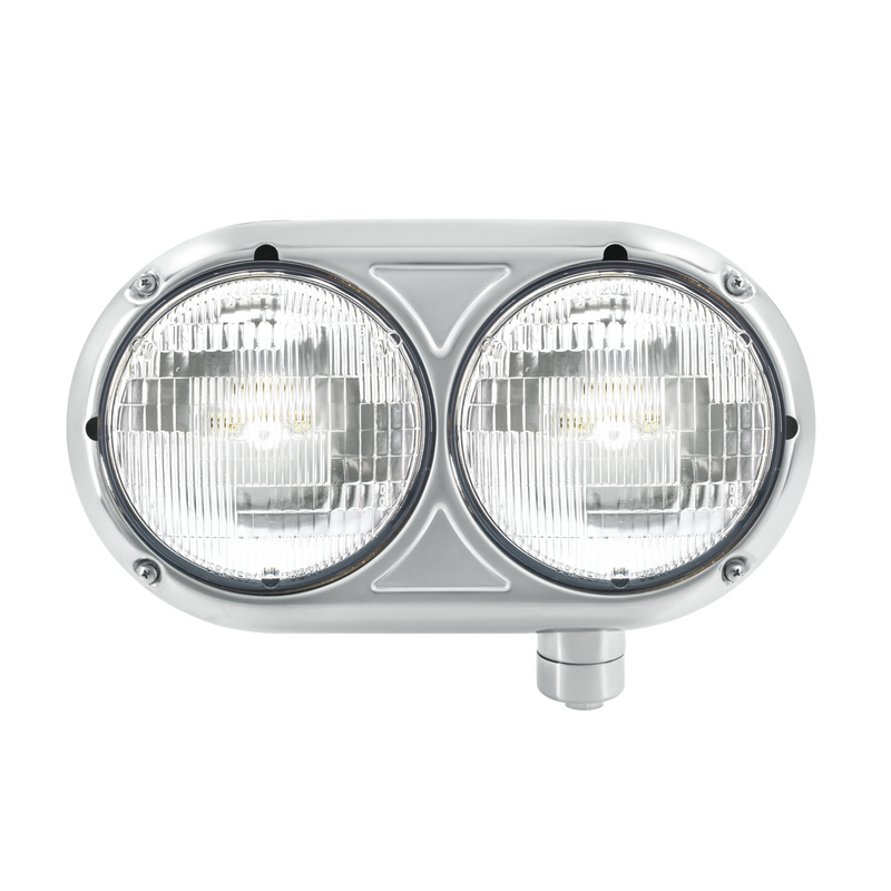 United Pacific Headlight Assembly With Halogen Bulbs & 304 SS Housing For Peterbilt 359 Passenger 32187
