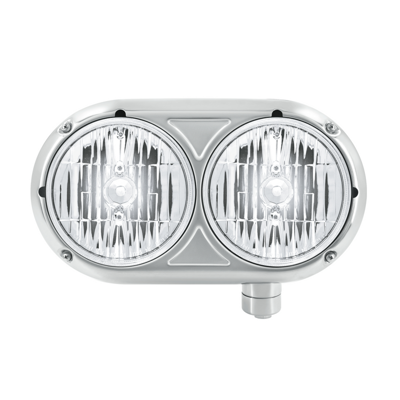 United Pacific Headlight Assembly With Halogen Bulbs & 304 SS Housing For Peterbilt 359 Driver 32195