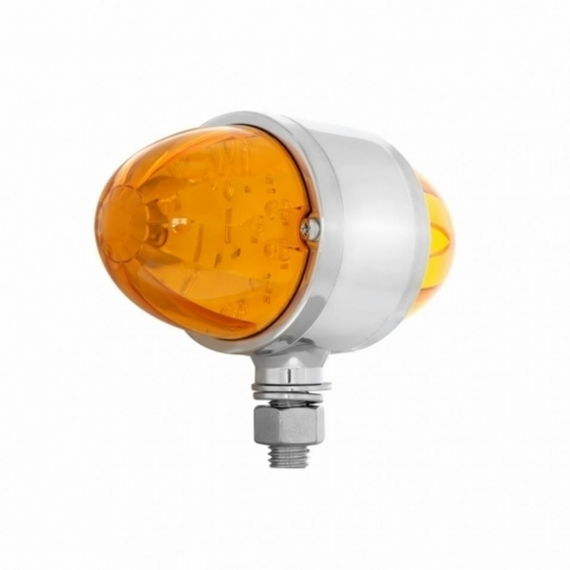United Pacific 34 LED Watermelon Double Face Light W/Chrome Housing Amber LED/Amber Lens 32327
