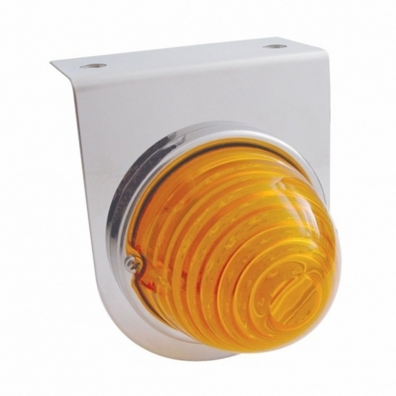 United Pacific Stainless Light Bracket With 17 LED Beehive Light Amber LED/Amber Lens 32338