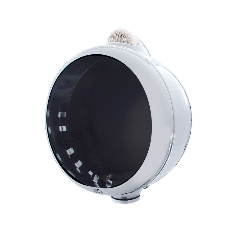 United Pacific Stainless Steel Guide 682-C Headlight No Bulb With Dual Mode LED Signal Clear Lens 32389