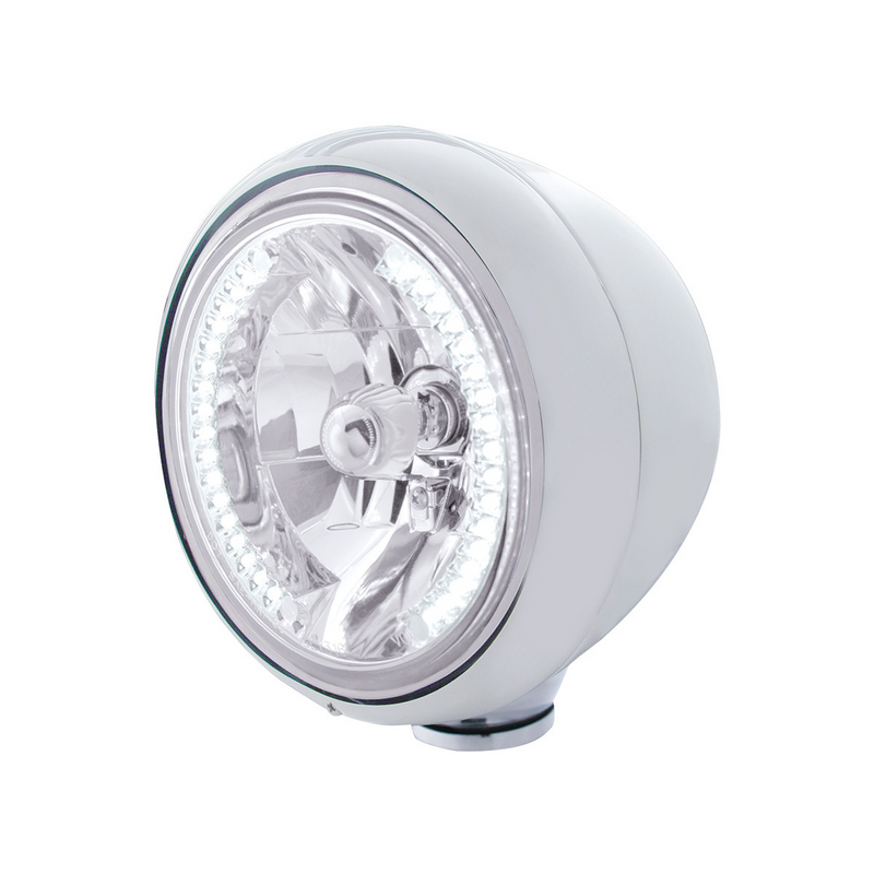 United Pacific Stainless Steel Guide 682-C Style Headlight H4 Bulb With 34 White LED 32420