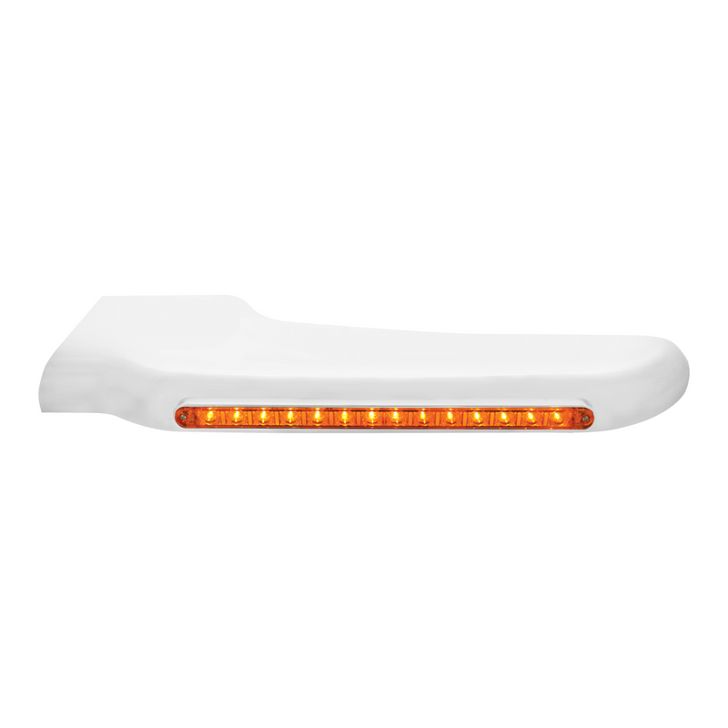 United Pacific 14 Amber LED Front Fender Cover For Peterbilt 388 (2008-2015) & 389 (2008-2023)-Amber Lens Driver 32560