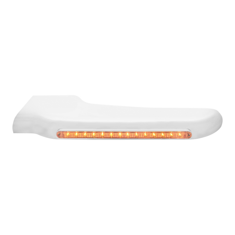 United Pacific 14 Amber LED Front Fender Cover For Peterbilt 388 (2008-2015) & 389 (2008-2023)-Chrome Lens Driver 32564