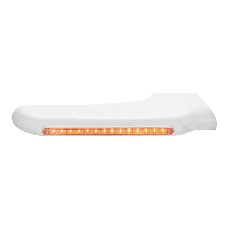 United Pacific 14 Amber LED Front Fender Cover For Peterbilt 388 (2008-2015) & 389 (2008-2023)-Chrome Lens Passenger 32565