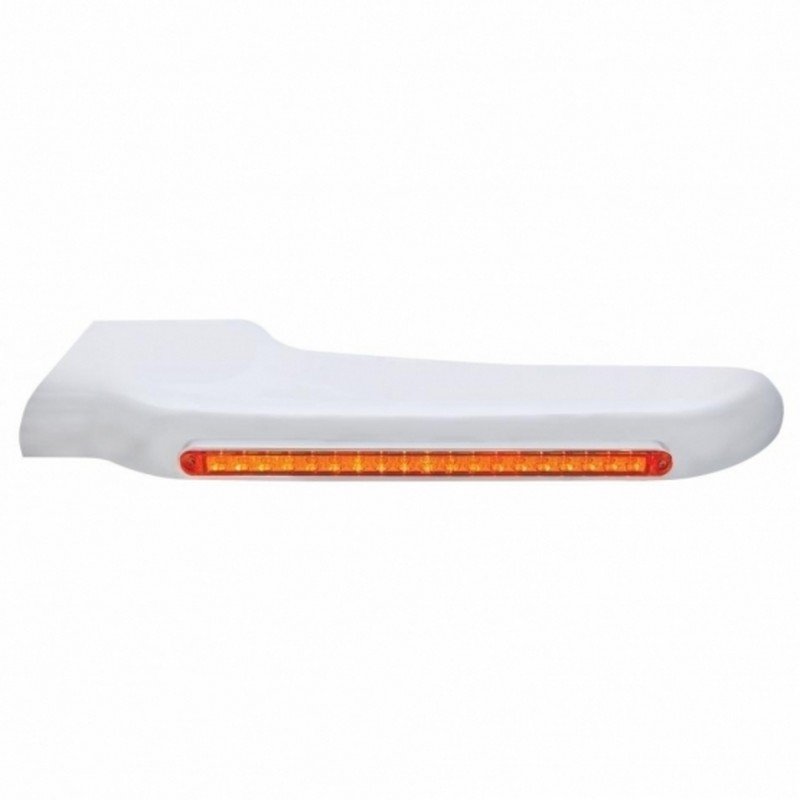 United Pacific 19 Amber LED Front Fender Cover For Peterbilt 388 (2008-2015) & 389 (2008-2023)-Amber Lens Driver 32566