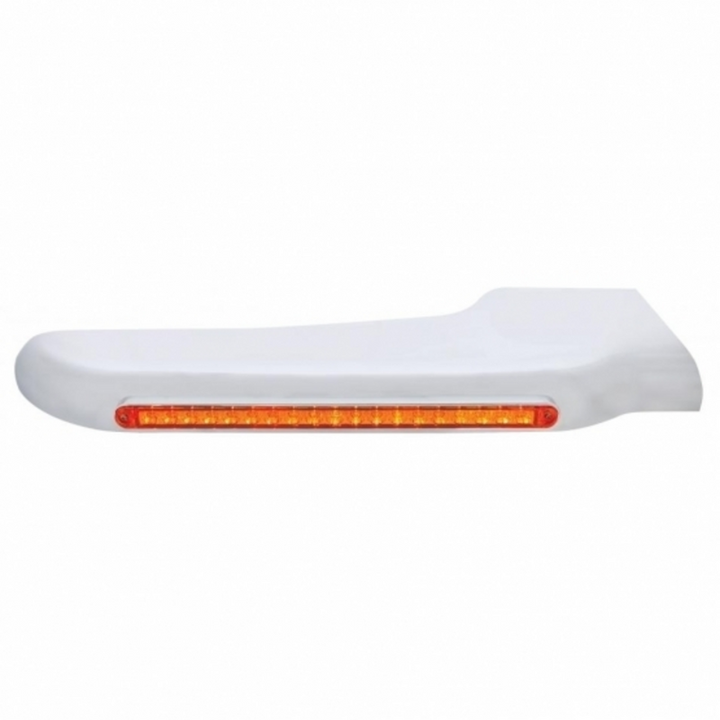 United Pacific 19 Amber LED Front Fender Cover For Peterbilt 388 (2008-2015) & 389 (2008-2023)-Amber Lens Passenger 32567