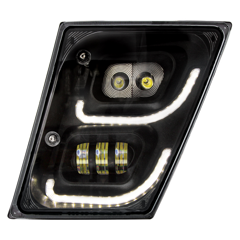 United Pacific "Blackout" High Power LED Fog Light With LED DRL & Position Light For 2003-2017 Volvo VN/VNL Driver 32596