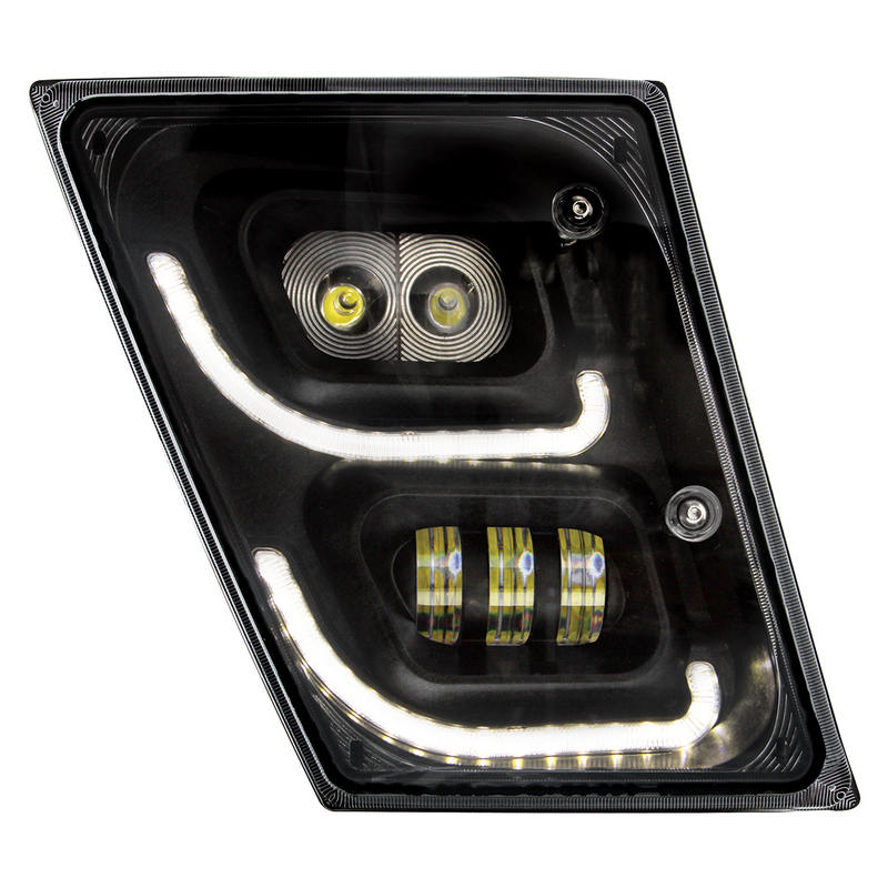 United Pacific "Blackout" High Power LED Fog Light With LED DRL & Position Light For 2003-2017 Volvo VN/VNL Passenger 32597