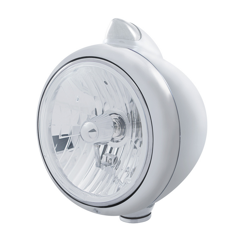 United Pacific Stainless Steel Guide 682-C Headlight Crystal H4 & Original Style LED Signal Clear Lens 32609