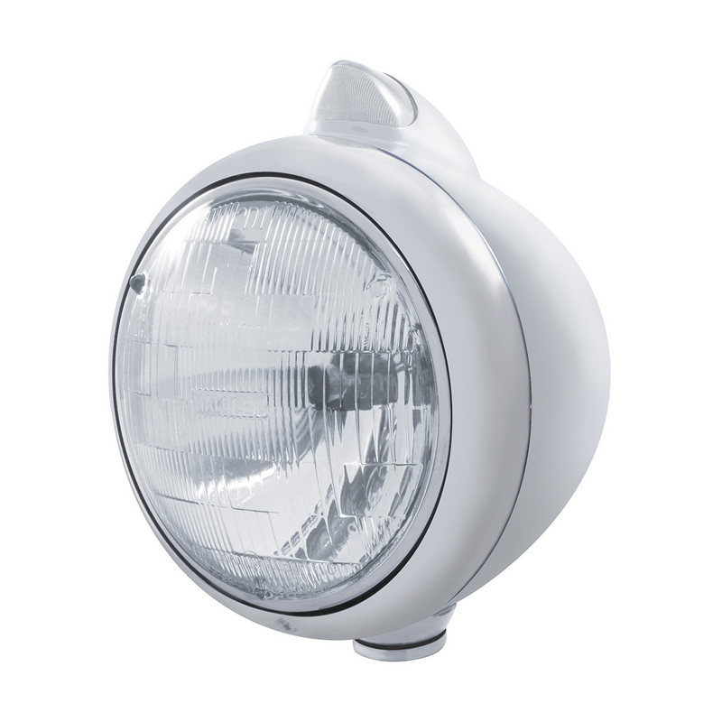 United Pacific Chrome Guide 682-C Headlight H6024 & Original Style LED Signal Clear Lens 32621