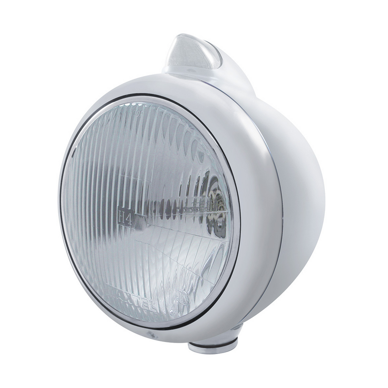 United Pacific Chrome Guide 682-C Headlight H4 & Original Style LED Signal Clear Lens 32623