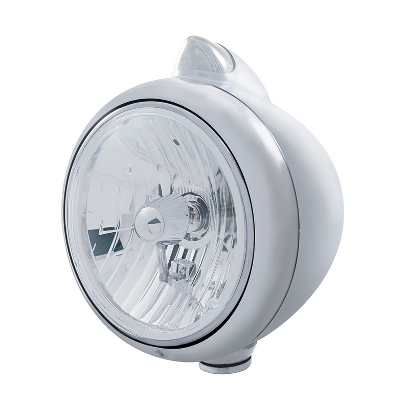 United Pacific Chrome Guide 682-C Headlight Crystal H4 & Original Style LED Signal Clear Lens 32625