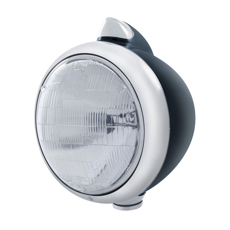 United Pacific Black Guide 682-C Headlight 6014 & Original Style LED Signal Clear Lens 32635