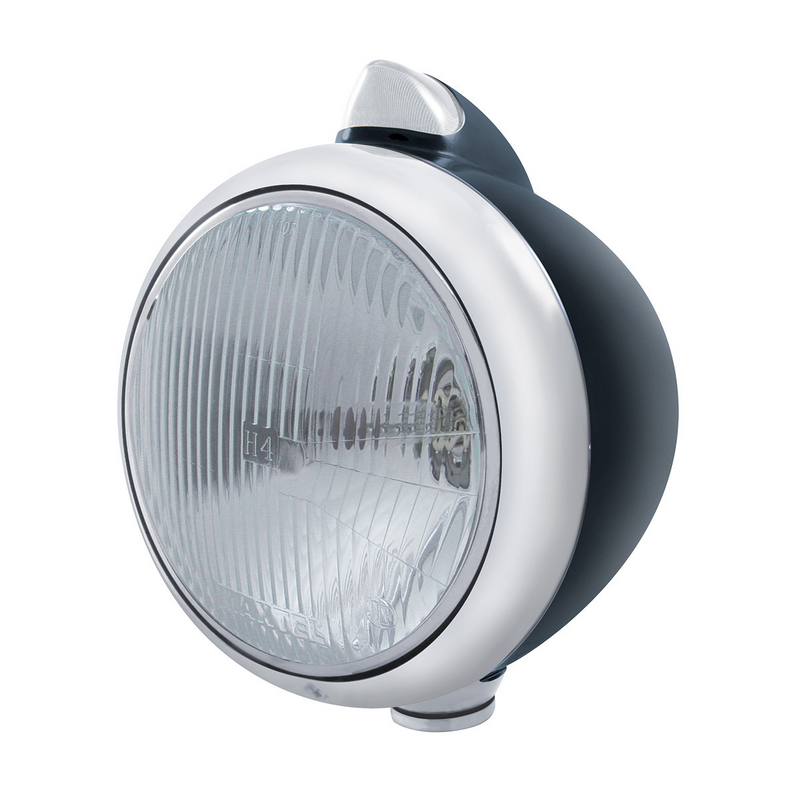 United Pacific Black Guide 682-C Headlight H4 & Original Style LED Signal Clear Lens 32639