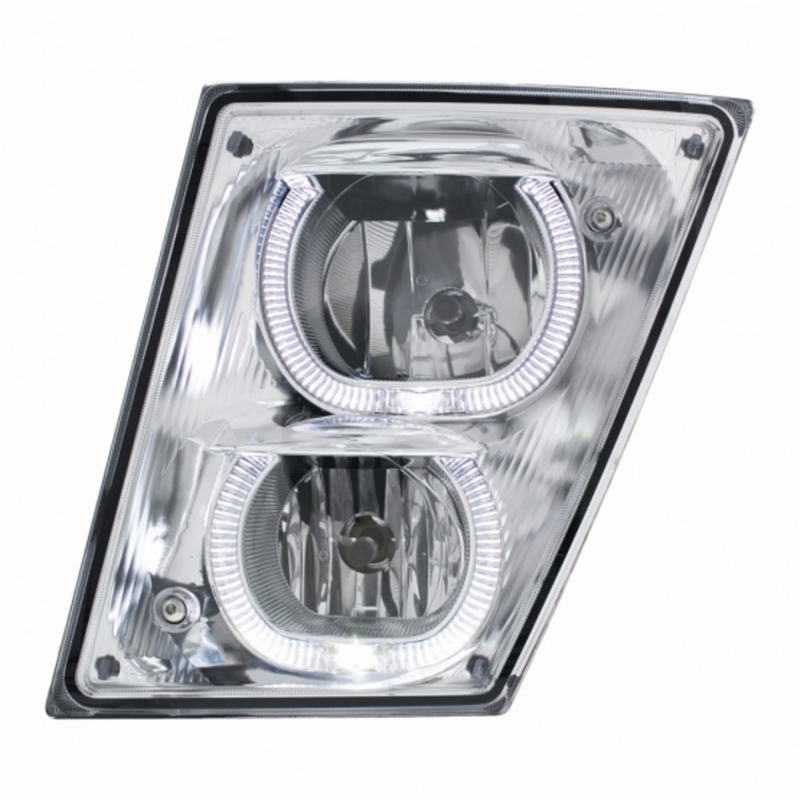 United Pacific Chrome Fog/Driving Light W/White LED Light Bar For 2003-2017 Volvo VN/VNL Driver 32648