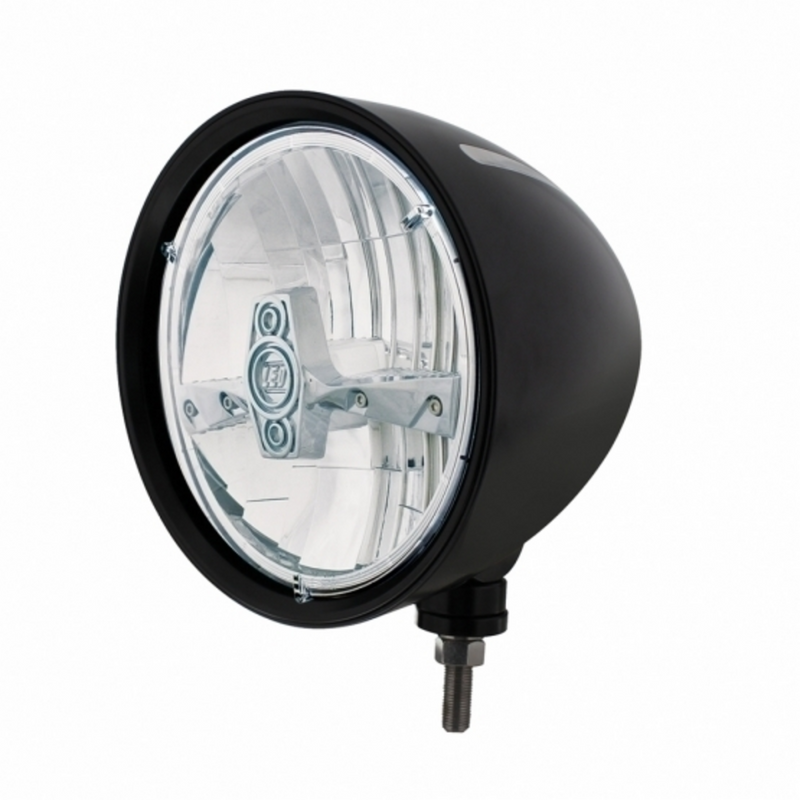 United Pacific Black "Billet" Style Groove Headlight 5 LED Bulb Chrome 32677