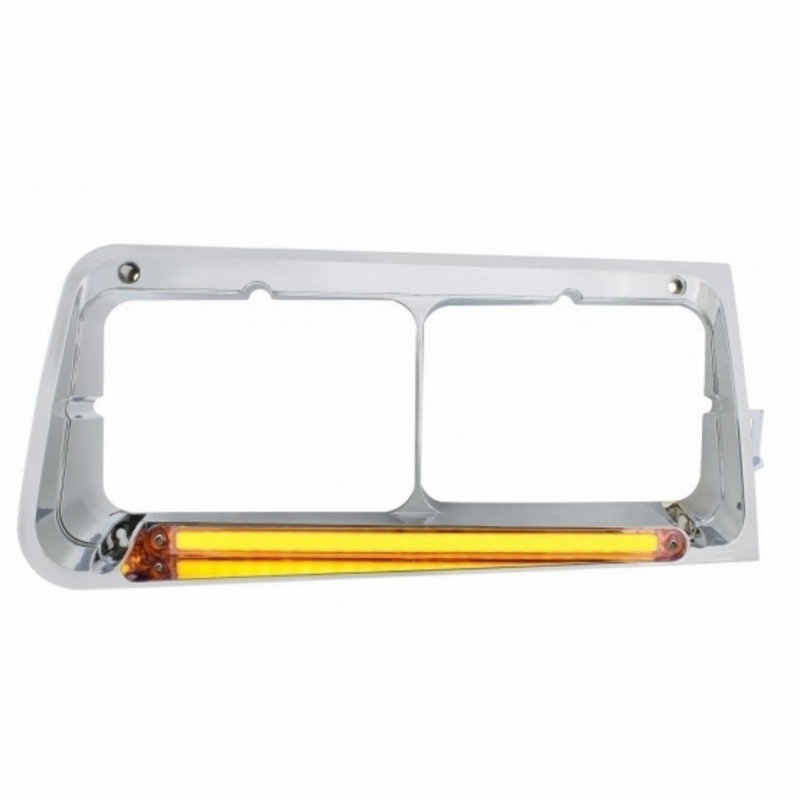 United Pacific 24 LED Headlight Bezel With GloLight For 1989-2009 Freightliner FLD Passenger Clear Lens 32705