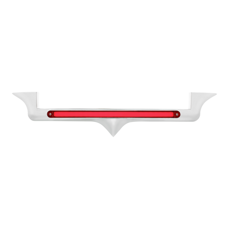 United Pacific Chrome Hood Emblem Trim With 24 LED GloLight Bar For Kenworth Red LED/Red Lens 32711