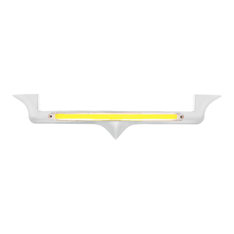 United Pacific Chrome Hood Emblem Trim With 24 LED GloLight Bar For Kenworth Amber LED/Clear Lens 32712