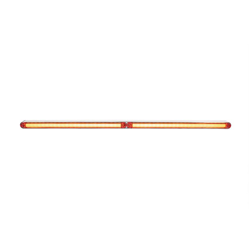 United Pacific Dual 24 LED Dual Function 12" GloLight Bar With Bezel Red LED/Clear Lens 32717