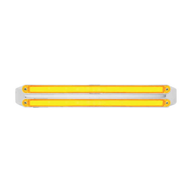 United Pacific Dual 24 LED Dual Function 12" GloLight Bar With Bezel Amber LED/Amber Lens 32718