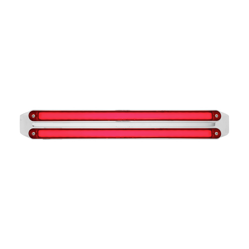 United Pacific Dual 24 LED Dual Function 12" GloLight Bar With Bezel Red LED/Red Lens 32719