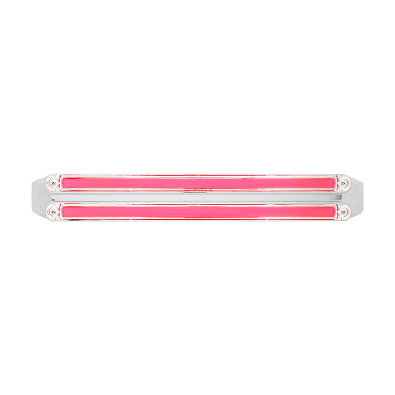 United Pacific Dual 24 LED Dual Function 12" GloLight Bar With Bezel Red LED/Clear Lens 32721