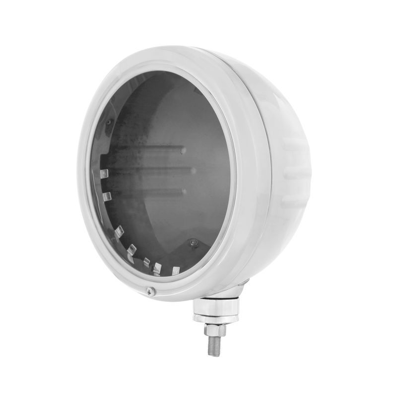 United Pacific Stainless Classic Style Embossed Stripe Headlight Housing 32728