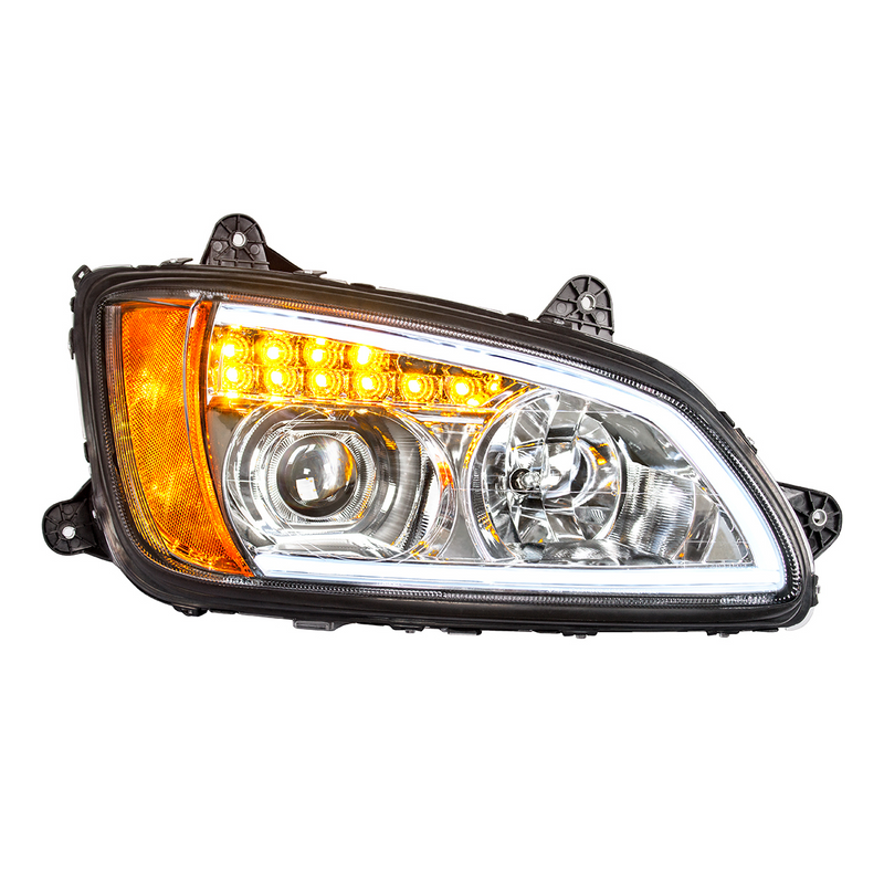 United Pacific Chrome Projection Headlight With LED Turn Signal & Position Light For 2008-2017 Kenworth T660 Passenger 32780