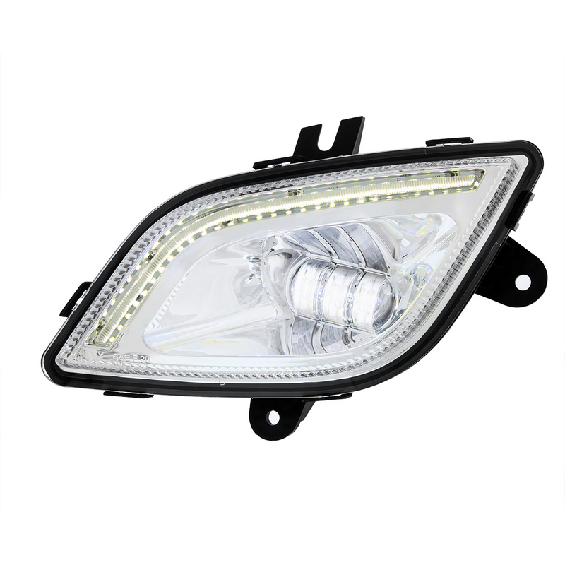 United Pacific 34 LED Chrome Fog Light With LED Light Bar For 2018-2024 Freightliner Cascadia Driver 32832