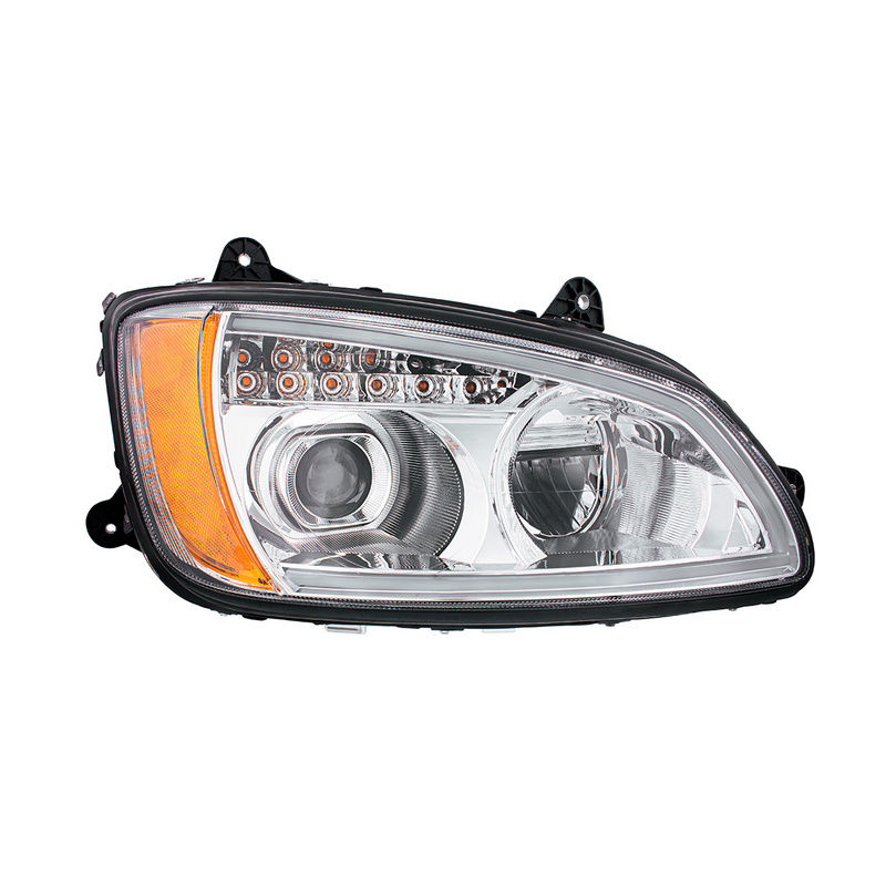 United Pacific Chrome Full LED Projection Headlight With Turn Signal & Position Light Bar For 2008-2017 Kenworth T660 Passe 32839