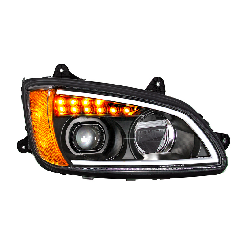 United Pacific Black Full LED Projection Headlight With Turn Signal & Position Light Bar For 2008-2017 Kenworth T660 Passen 32841