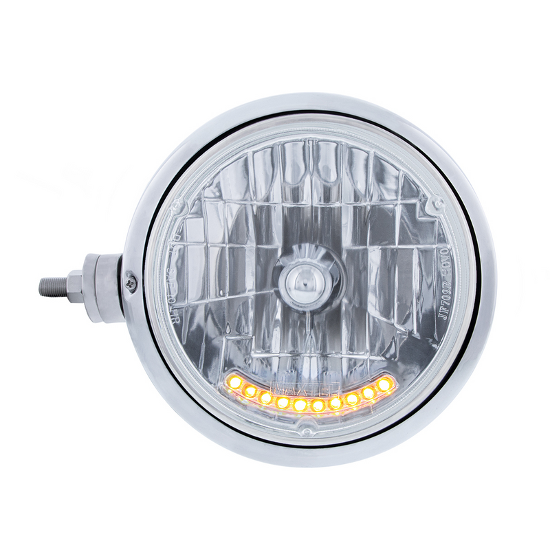 United Pacific SS Guide 682-C Style Headlight Assembly W/Crystal Lens & 10 LEDs Position Light L/H (Horizontal Mount) 32848