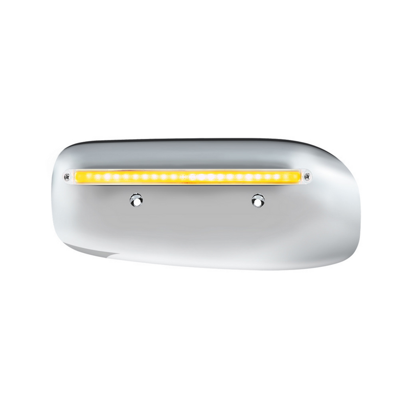 United Pacific 24 LED GloLight Rear Headlight Housing Cover For 2008-2023 Peterbilt 389 (Driver)- Amber LED/Clear Lens 32854