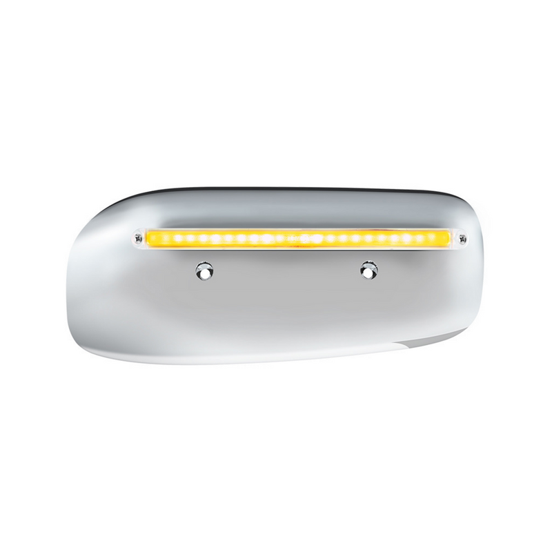 United Pacific 24 LED GloLight Rear Headlight Housing Cover For 2008-2023 Peterbilt 389 (Passenger)- Amber LED/Clear Lens 32855