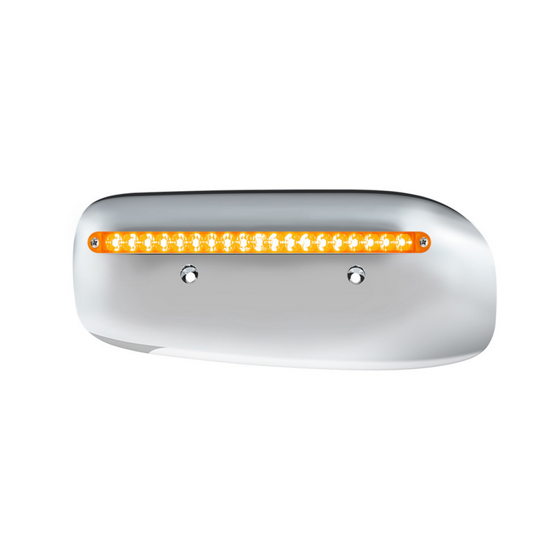 United Pacific 19 LED Rear Headlight Housing Cover For 2008-2023 Peterbilt 389 (Driver)-Amber LED/Lens 32856