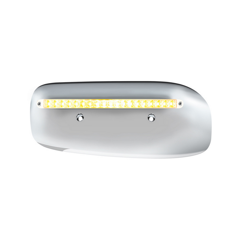 United Pacific 19 LED Rear Headlight Housing Cover For 2008-2023 Peterbilt 389 (Driver)-Amber LED/Clear Lens 32858
