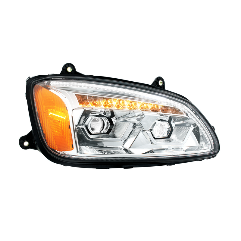 United Pacific LED Chrome Projection Headlight With Sequential Turn Signal For 2008-2017 Kenworth T660-Passenger 32869