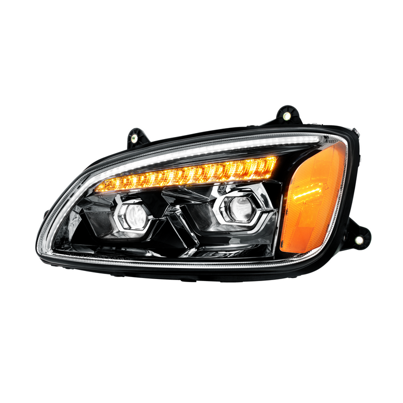 United Pacific LED Blackout Projection Headlight With Sequential Turn Signal For 2008-2017 Kenworth T660-Driver 32870