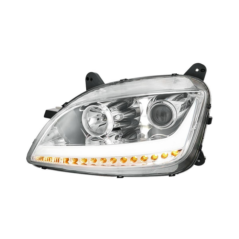 United Pacific Chrome Projection Headlight With LED Position Light & Sequential Signal For 2012-2021 Peterbilt 579- Driver 32924