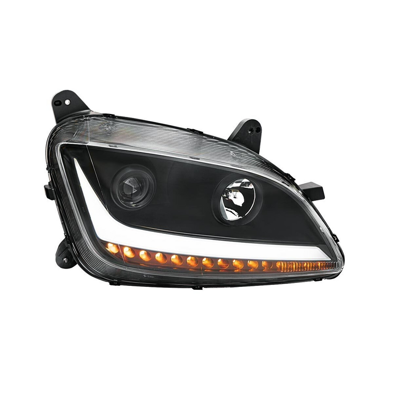 United Pacific Black Projection Headlight With LED Position & Sequential Signal For 2012-2021 Peterbilt 579- Passenger 32927