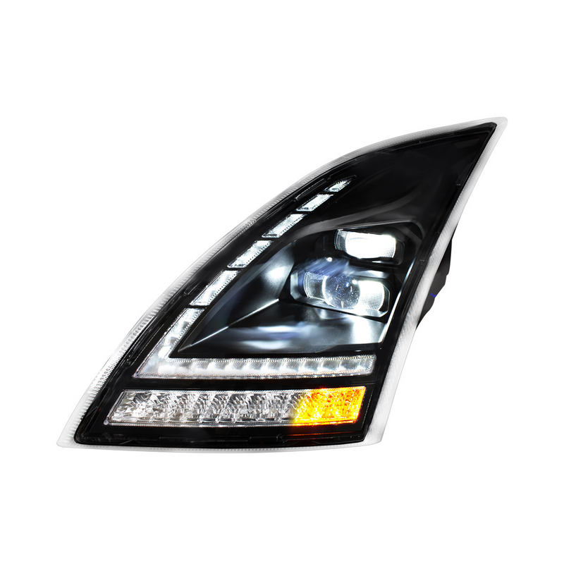 United Pacific Blackout Full LED Headlight With Switchable Sequential Turn Signal. 2018-2024 Volvo VNL-Driver 32938