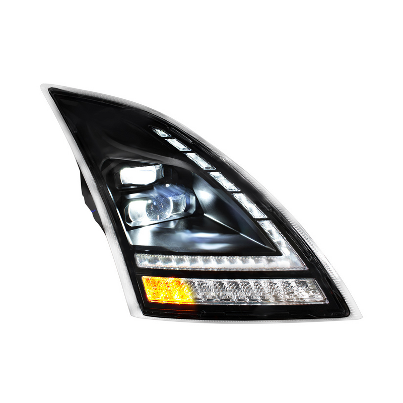 United Pacific Blackout Full LED Headlight With Switchable Sequential Turn Signal. 2018-2024 Volvo VNL-Passenger 32939