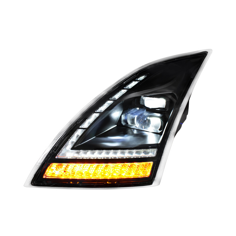 United Pacific Blackout Full LED Headlight With LED Turn Signal and DRL For 2018-2024 Volvo VNL-Driver 32942